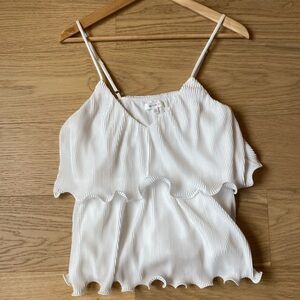 Better Be White Tiered Ruffle Top, size M